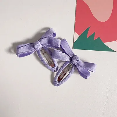 New Spring And Summer Candy Color Series Cotton Tape Bow Hair Accessories Purple - Shop at LoveMi