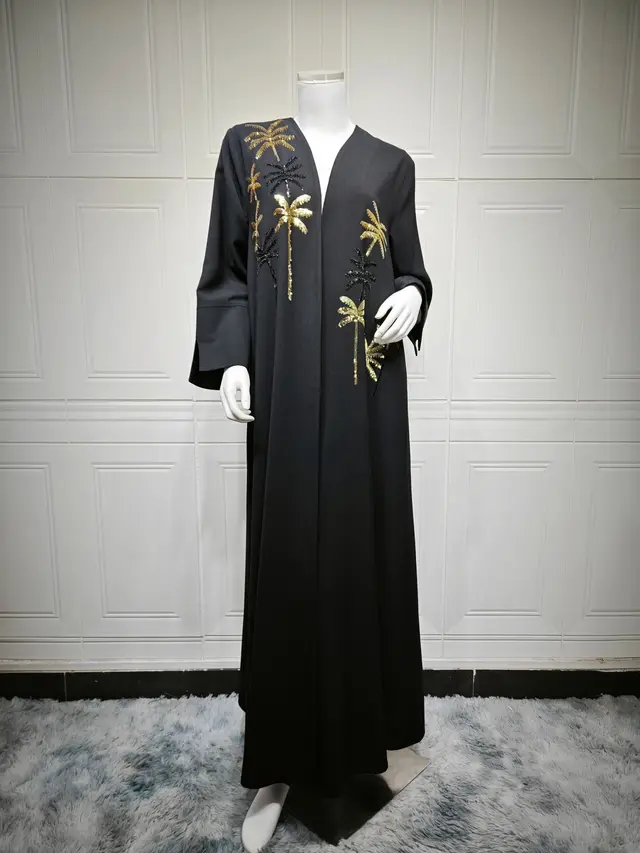 Fashion Muslim Women's Wear Embroidered Robe Black - Shop at LoveMi