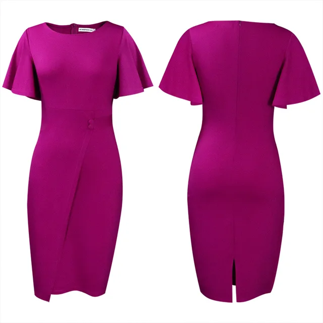 Fashionable With Side slit Sheath Plus Size Dress Purple - Shop at LoveMi