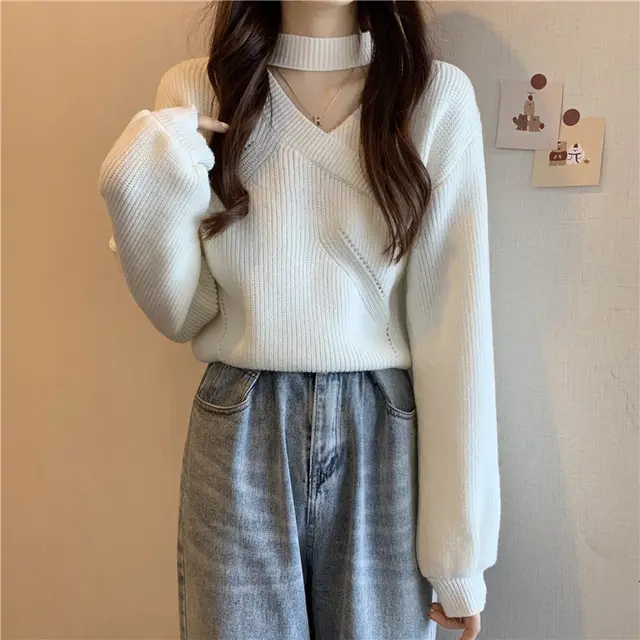 Top Pure Desire Women's Knitwear Show Figure White - Shop at LoveMi