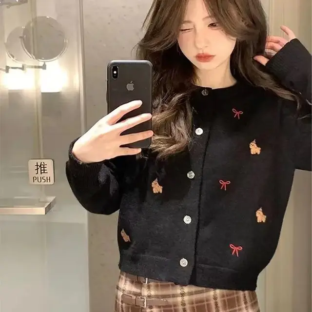 Korean Style Small Easy Matching Coat Short Top Black - Shop at LoveMi