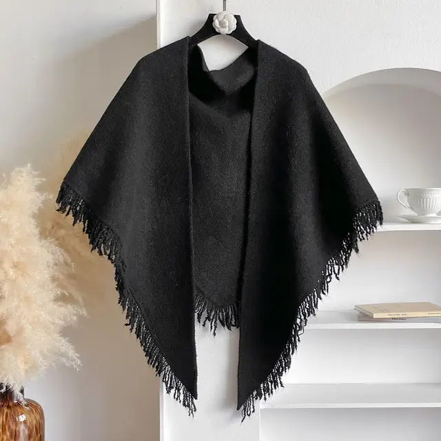 Autumn And Winter Solid Color All match Warm Scarf Black - Shop at LoveMi