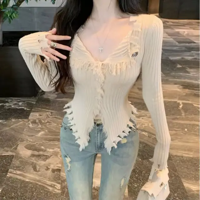 Slim Fit Slimming Niche Chic Cardigan Top Apricot - Shop at LoveMi