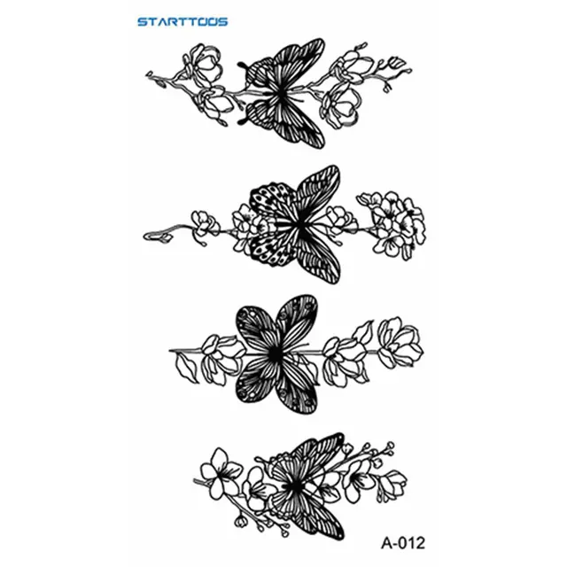 Simple Small Pattern Semi permanent Tattoo Sticker A012 - Shop at LoveMi