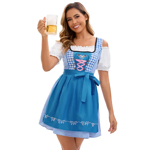 Munich Beer Festival Ethnic Style Dress Women Blue - Shop at LoveMi