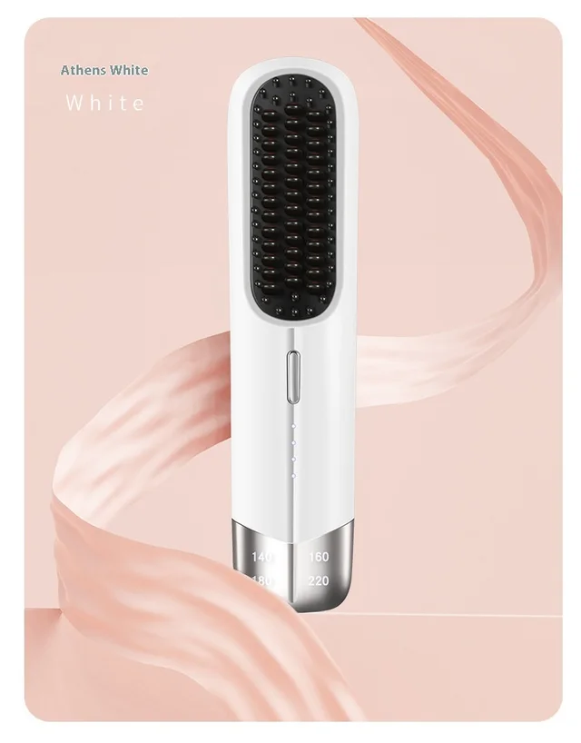 Portable Household Hair Straightener Splint Hair Curler And Straightener Dual use Athens White - Shop at LoveMi