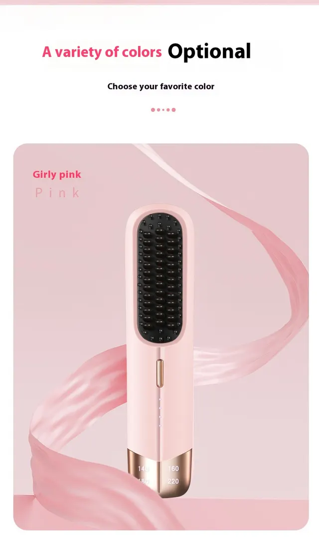 Portable Household Hair Straightener Splint Hair Curler And Straightener Dual use Girl Pink - Shop at LoveMi