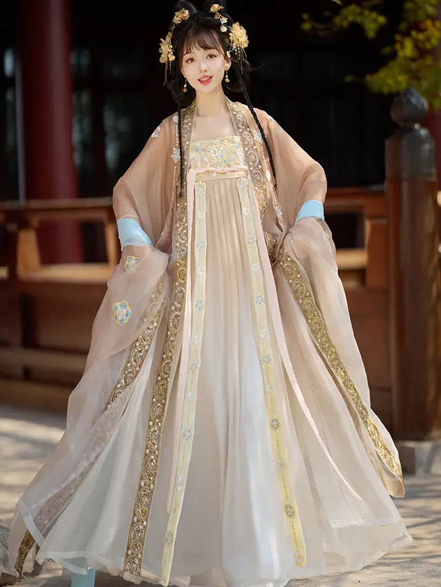 Gorgeous Tang Style Chest Ru Dress Embroidery Gold - Shop at LoveMi