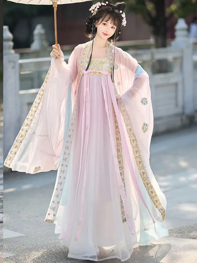 Gorgeous Tang Style Chest Ru Dress Embroidery Pink - Shop at LoveMi