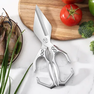 Scissors Stainless Steel Diamond Scissors Chicken Bone Food Household Silver - Shop at LoveMi