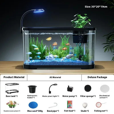 Ecological Landscape Filter Oxygen making Integrated Fish Tank Luxury Black - Shop at LoveMi