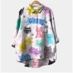 Women's Casual Long-sleeved Animal Print Shirt - Color 31-S