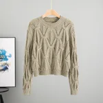 Thickened Korean Style Twist Thread Thermal Sweater - Camel