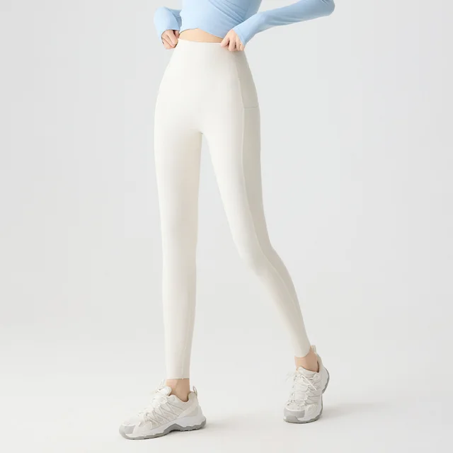 Cool Feeling Quick drying Ultra high Waist Abdomen Pants Cloud Yarn White - Shop at LoveMi