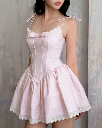 Sexy Temperament Lace up Waist controlled Slimming Princess Pettiskirt Pink - Shop at LoveMi