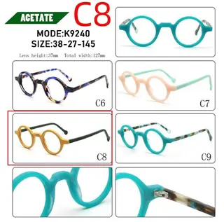 Acetate Board Retro Anti-blue Light Glasses - K9240 C8