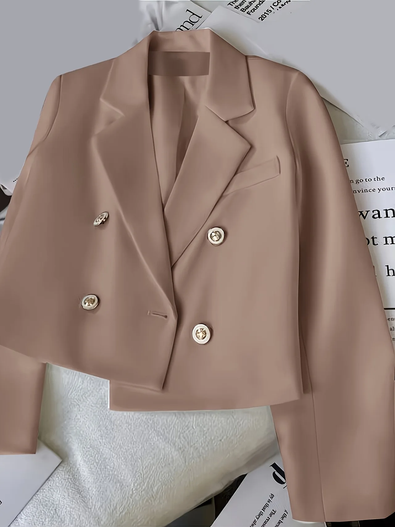 Straight Casual Loose Temperament Slimming Coat - Khaki