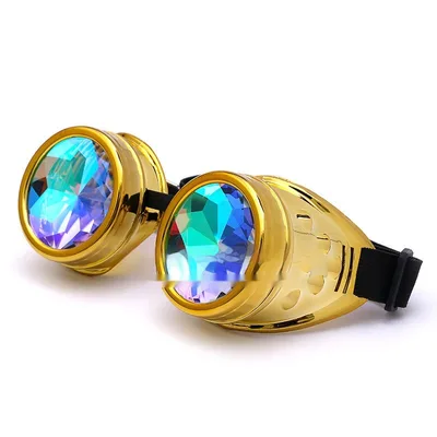 Fashion Personality Retro Gothic Steampunk Glasses Bright Gold - Shop at LoveMi