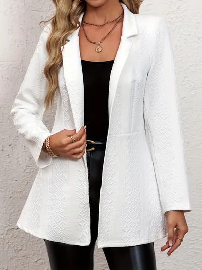 Casual All matching Solid Color One Button Suit Coat White - Shop at LoveMi