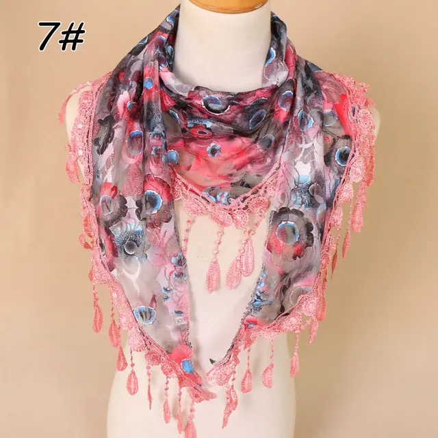 Breathable Hollow Women's Triangular Binder Decorative Veil Watermelon Red Blue Dots - Shop at LoveMi