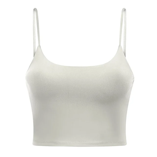 Push Up Shockproof Beauty Back Strap Sports Fitness Yoga Top With Chest Pad Jasmine Green - Shop at LoveMi