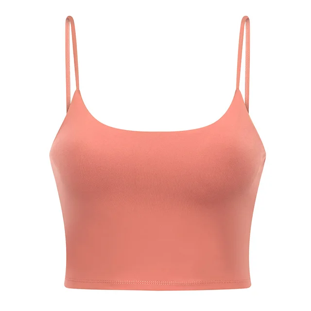Push Up Shockproof Beauty Back Strap Sports Fitness Yoga Top With Chest Pad Red Smoky Red - Shop at LoveMi