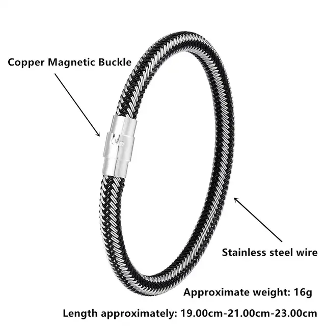 Men's Charm Titanium Steel Wire Bracelet Magnet Socket Tz0063 - Shop at LoveMi