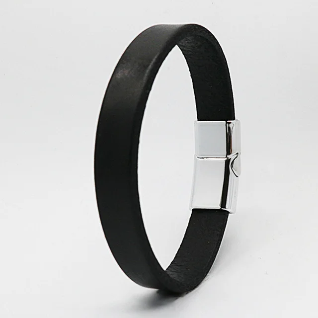 Retro Creative Leather Bracelet Magnetic Snap Bracelet Black - Shop at LoveMi