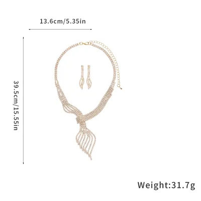 High grade Clavicle Chain Fashion Grandeur Personality Jewelry Suit Gold 2 Piece Set - Shop at LoveMi