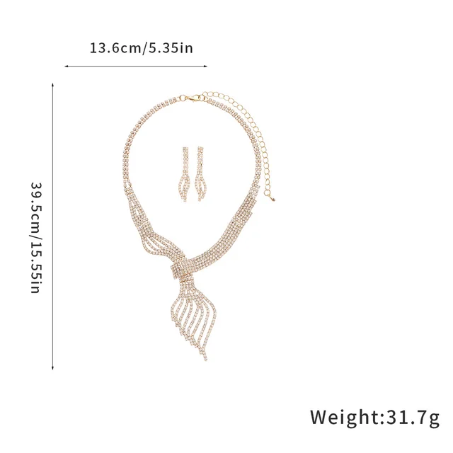 High grade Clavicle Chain Fashion Grandeur Personality Jewelry Suit Gold 2 Piece Set - Shop at LoveMi