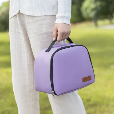 Lunch Box Bag Insulated Bag Large Capacity Bento Handbag Purple - Shop at LoveMi
