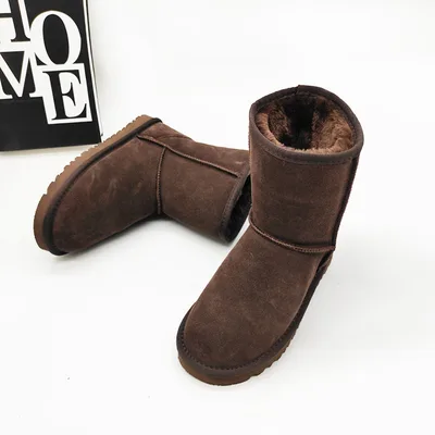 Personalized Mid calf Length Snow Boots Chocolate 42 - Shop at LoveMi