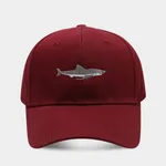 Solid Color Curved Brim Cotton Hard Top Casual Baseball Cap - Red