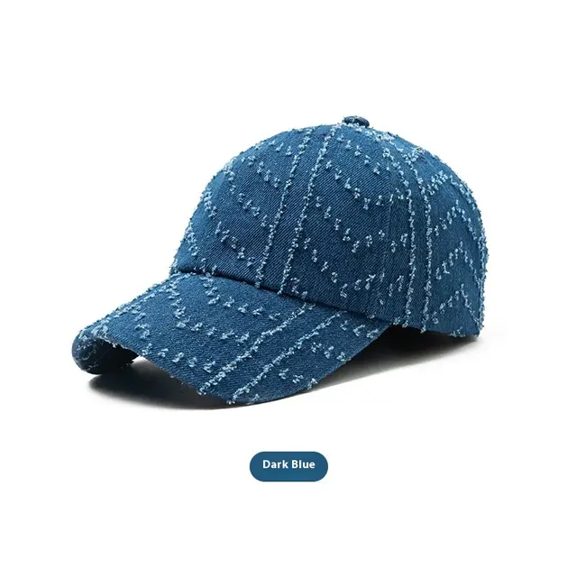 Japanese style Retro All match Face looking Small Washed Denim Peaked Cap Dark Blue - Shop at LoveMi