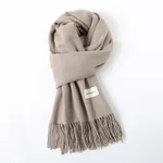 Simple Tassel Shawl Warm Artificial Cashmere Scarf - Shrimp Color - View 1