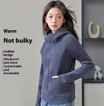 Hooded Sweater Double-sided With Velvet Cardigan Zipper Coat - Graphite Gray