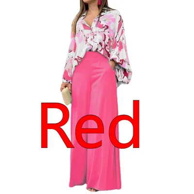 Fashionable Casual Elegant Wide leg Pants Red - Shop at LoveMi