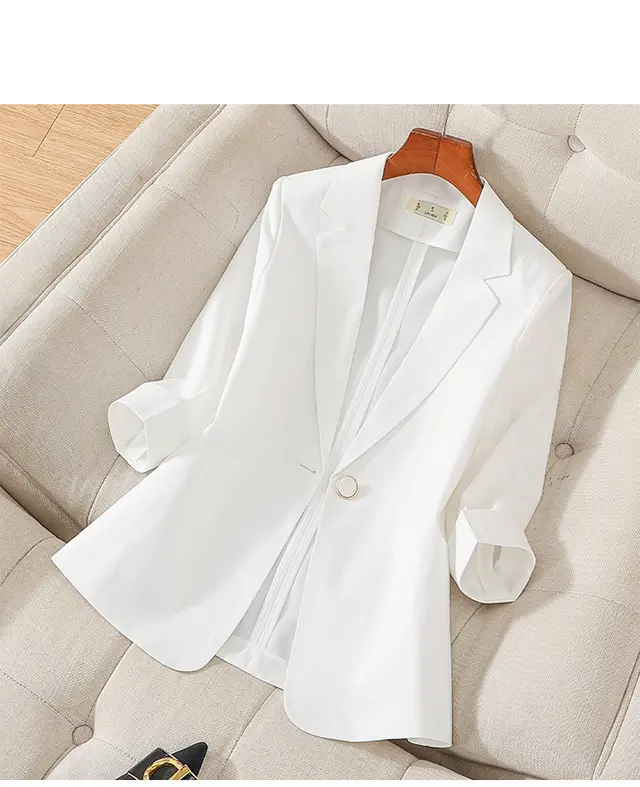 Coat For Women New Summer High grade Temperament Top Half Sleeve White B - Shop at LoveMi