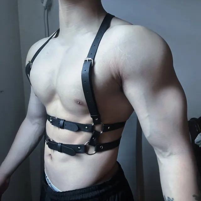 Men's Shirt Versatile Suspender Leather Chest Strap Shoulder Strap Lm348 - Shop at LoveMi