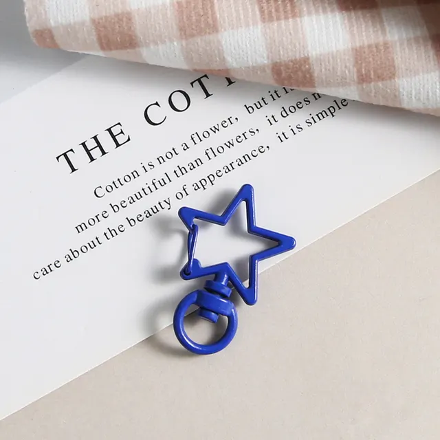 Color Paint Five pointed Star Snap Button Metal Keychains Sapphire Blue - Shop at LoveMi