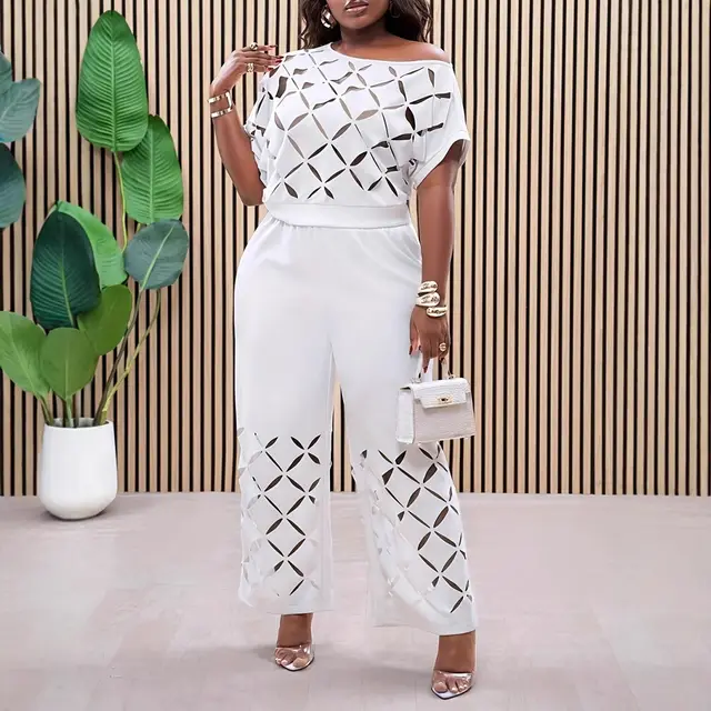 Elegant Solid Color Casual Asymmetric Shoulder Embroidery White - Shop at LoveMi