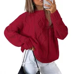 Coat Lazy Twisted Loose Autumn And Winter - Red