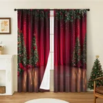 3D Digital Printing Christmas Style Curtain - Curtain 1