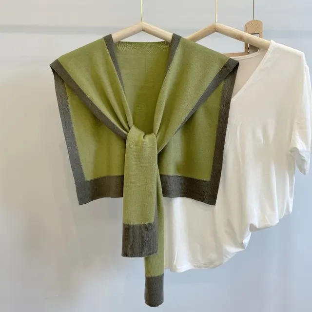 Scarf Matching Shirt Color Matching Classic Style Outer Wear Small Waistcoat Green - Shop at LoveMi