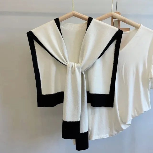 Scarf Matching Shirt Color Matching Classic Style Outer Wear Small Waistcoat White - Shop at LoveMi