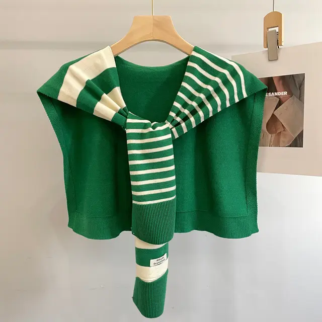 Women's Outer Wear High grade Matching Shirt Knitted Scarf Dark Green - Shop at LoveMi
