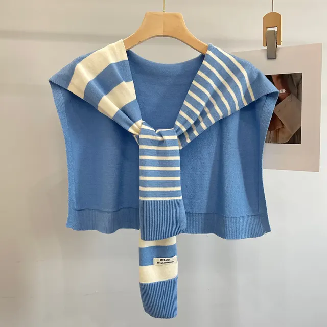 Women's Outer Wear High grade Matching Shirt Knitted Scarf Sky Blue - Shop at LoveMi