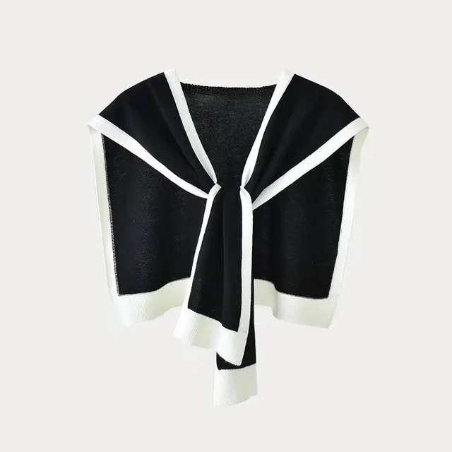 Air conditioned Room Shawl Shoulder Neck Protection Fake Collar Skirt Black - Shop at LoveMi