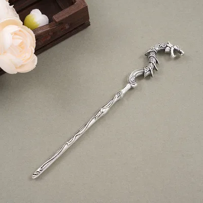 European And American Retro Sickle Omahawk shaped Hairpin Silver Leopard - Shop at LoveMi
