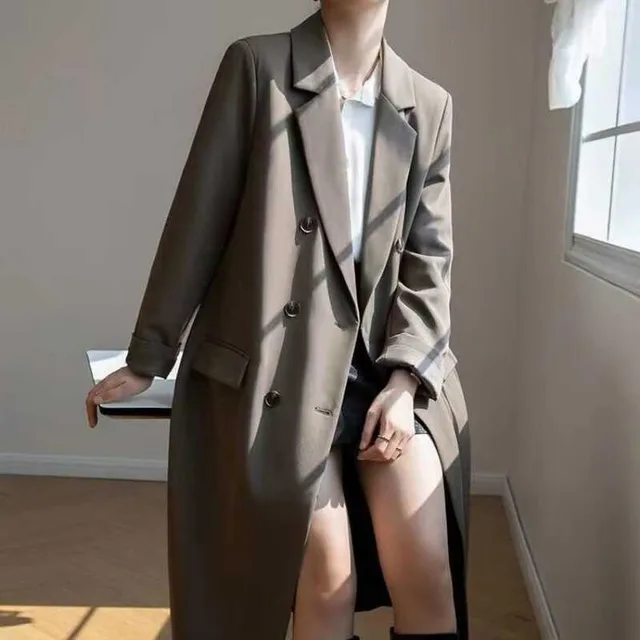 Coat Popular British Style Breasted Suit Brown Y22 Trench Coat - Shop at LoveMi